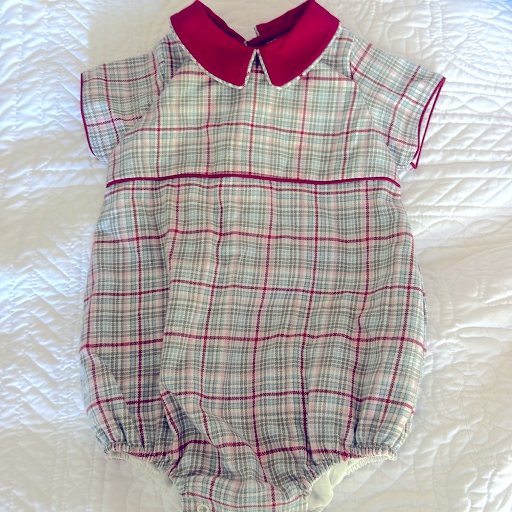 NWT - Red Collar Plaid Bubble - Never Worn - 12M